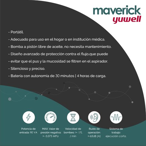 Aspirador de Sercreciones c/Batería 7E-G Yuwell - Imagen 3