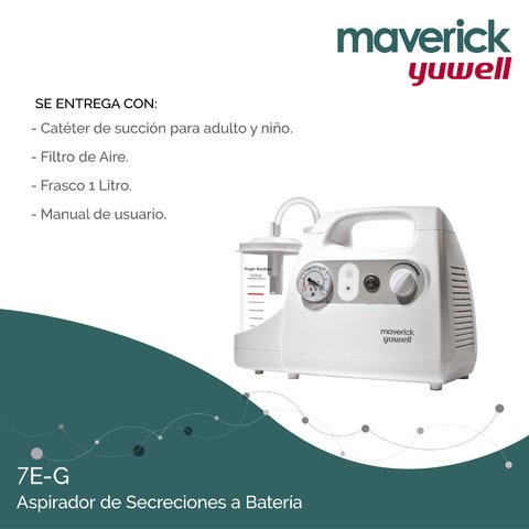 Aspirador de Sercreciones c/Batería 7E-G Yuwell - Imagen 2
